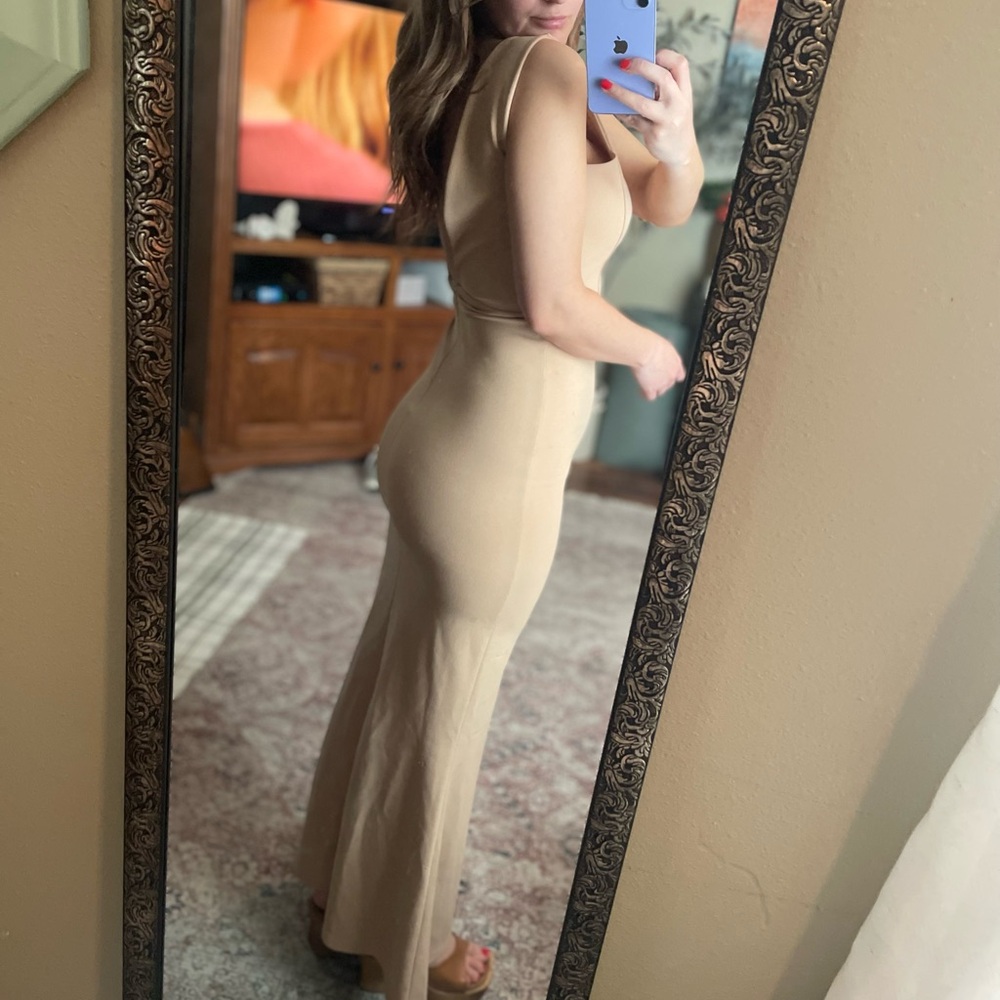 Beige Floor Length Dress